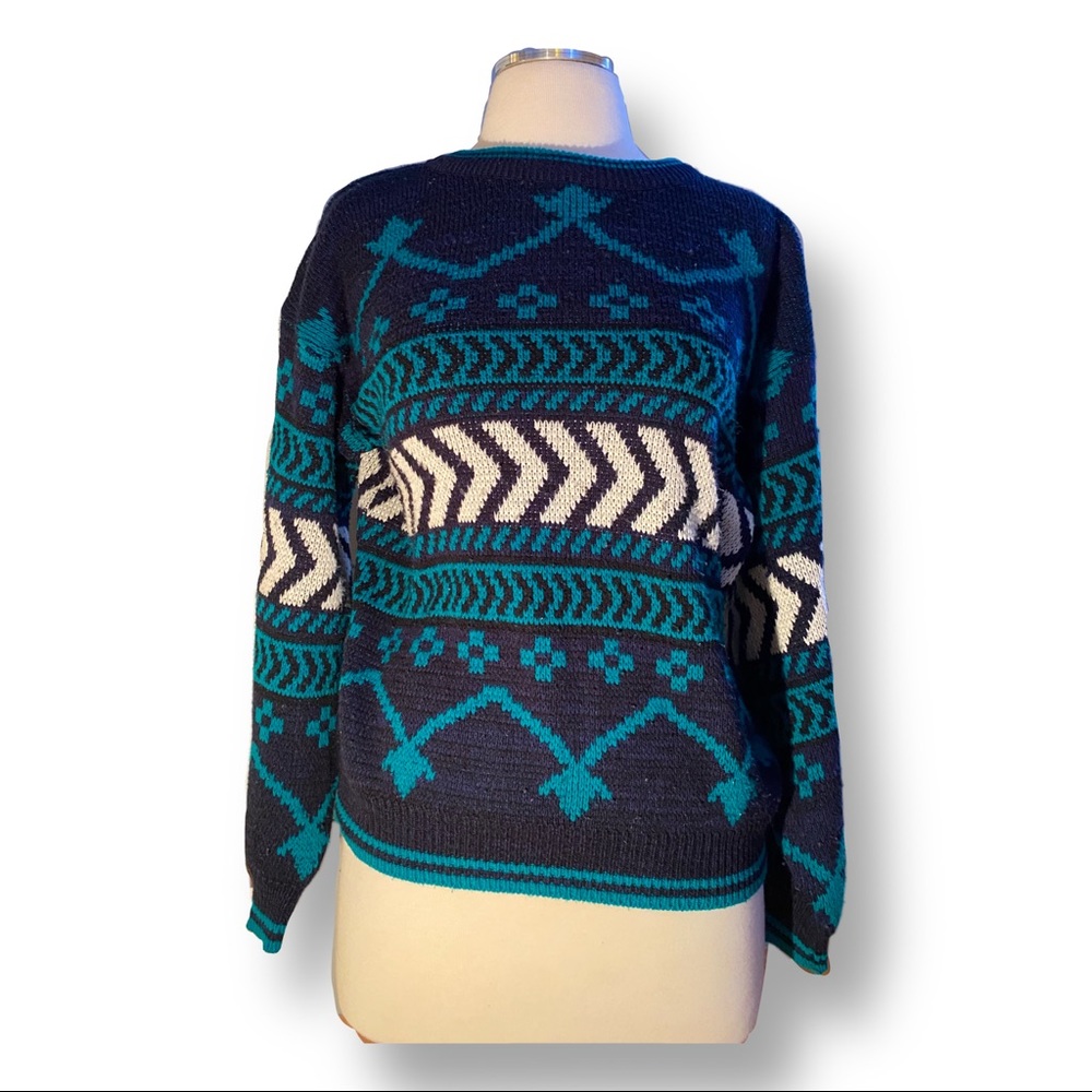 Vintage McGregor Acrylic Blue Pattern Sweater
